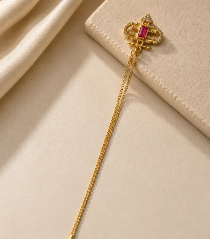 Nur Design Atelier Ruby Zarafet Altin Celik Kolye