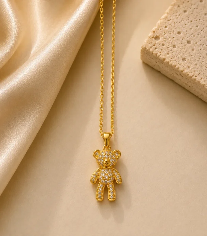 Nur Design Atelier Teddy Spark Altin Celik Kolye