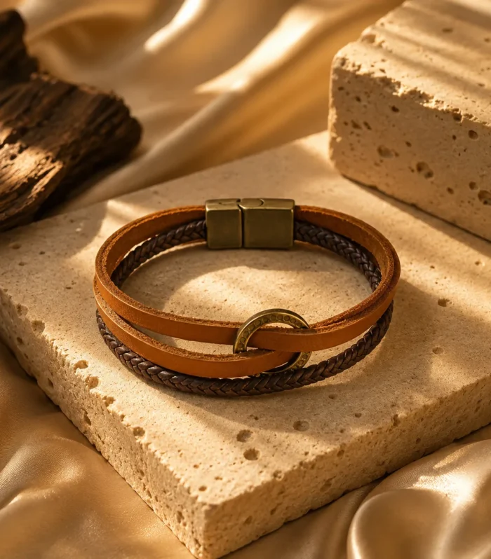 Nur Design Atelier Terra Vintage ErkekDeri Bileklik