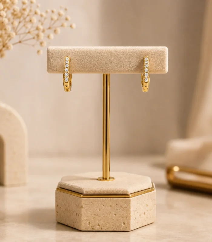 Nur Design Atelier Bella Zirkon Detayli Halka Kupe