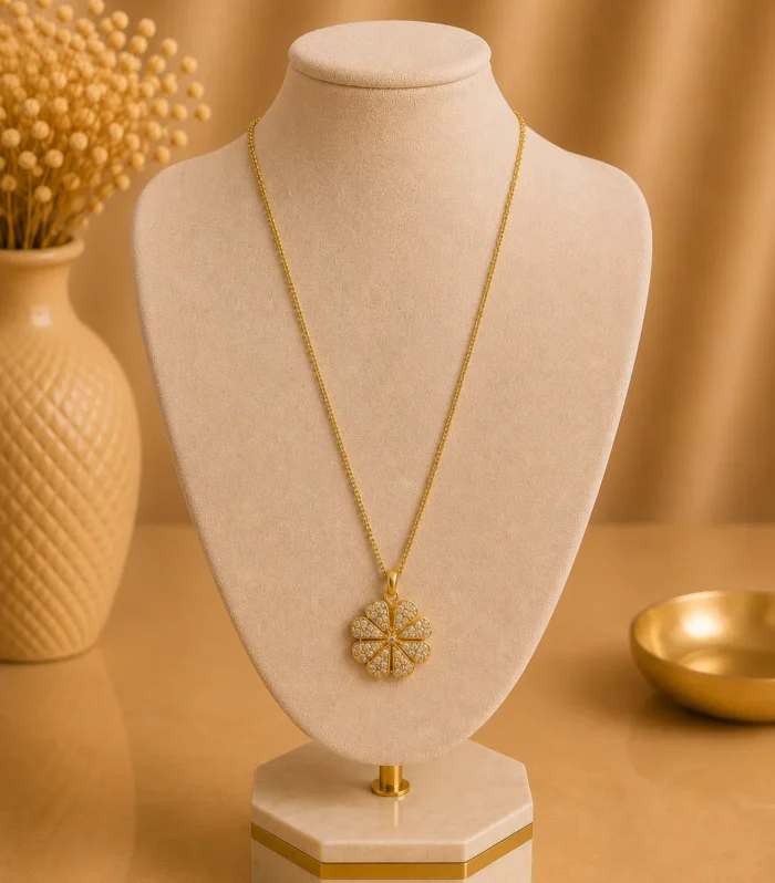 Nur Design Atelier Flora Isiltisi Gold Celik Kolye