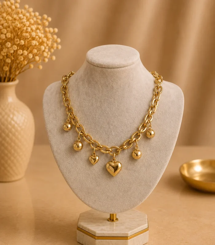 Nur Design Atelier Luna Charm Gold Celik Kolye