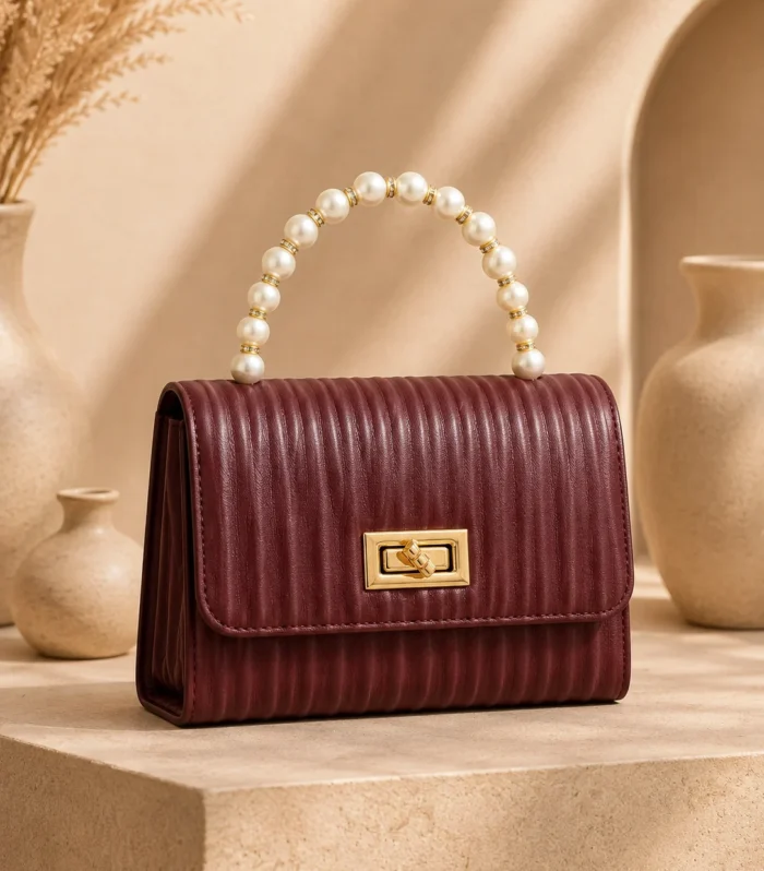Nur Design Atelier Perla Bordo Inci Sapli Kadin El Cantasi