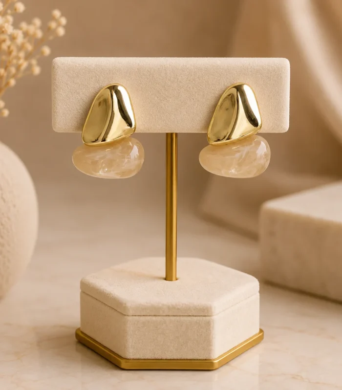 Nur Design Atelier Gold Detayli Tas Gorunumlu Kupe