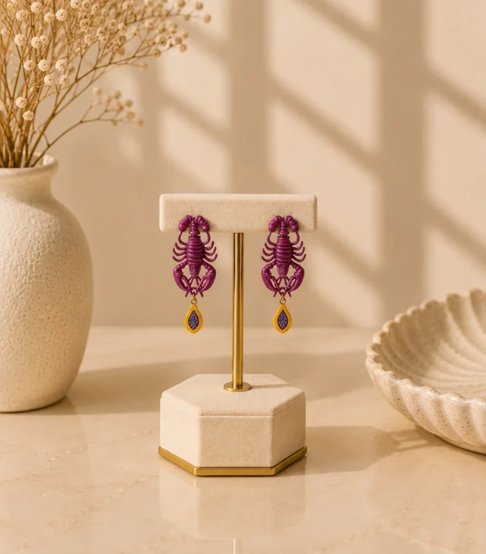Nur Design Atelier Istakoz Figurlu Mor Kupe