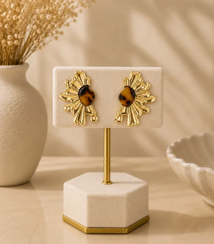 Nur Design Atelier Kahverengi Tasli Gold Kupe