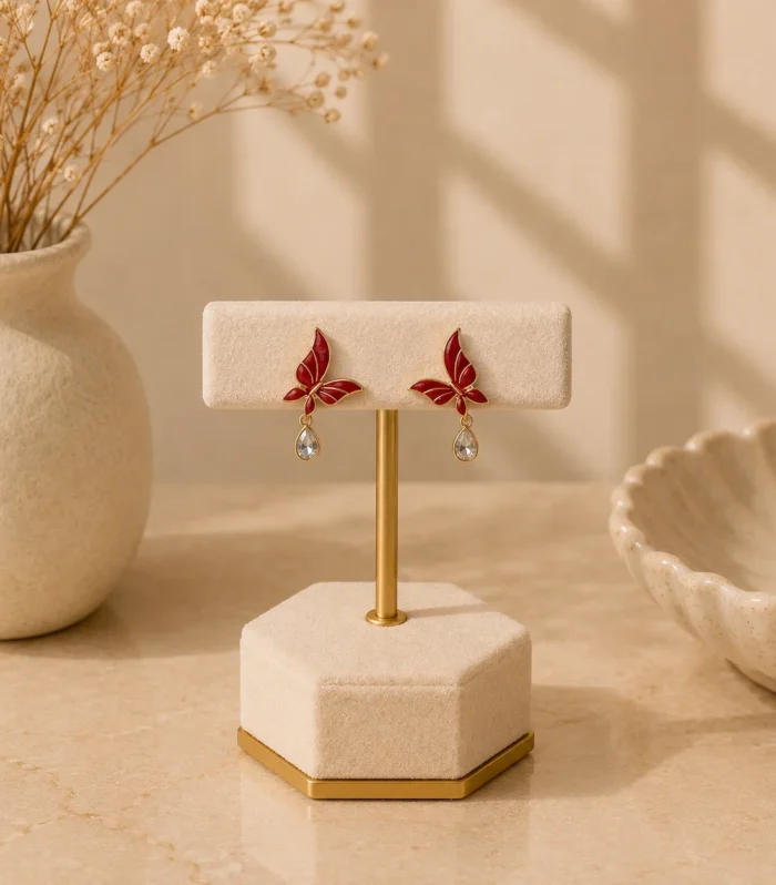 Nur Design Atelier Kirmizi Kelebek Gold Kupe