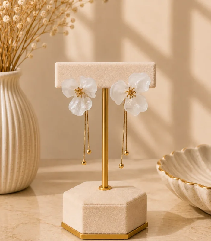 Nur Design Atelier Seffaf Gold Cicek Kupe
